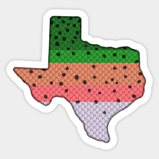 Trout Fishing Rainbow Trout Pattern Texas State Map Sticker